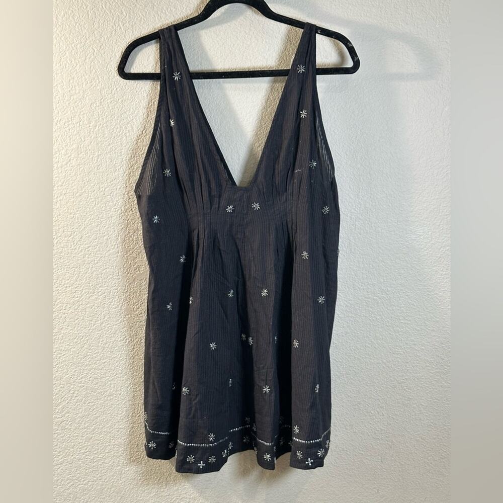 Free People Crushin On You Cotton Beaded Striped Dress